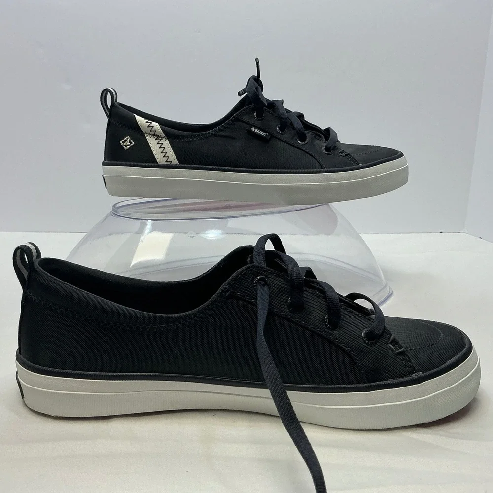 Sperry BIONIC‎ Crest Vibe Canvas Sneakers Casual Comfort Shoes Black Womens 7